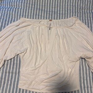 Free People Off-Shoulder White Blouse with Cutout
